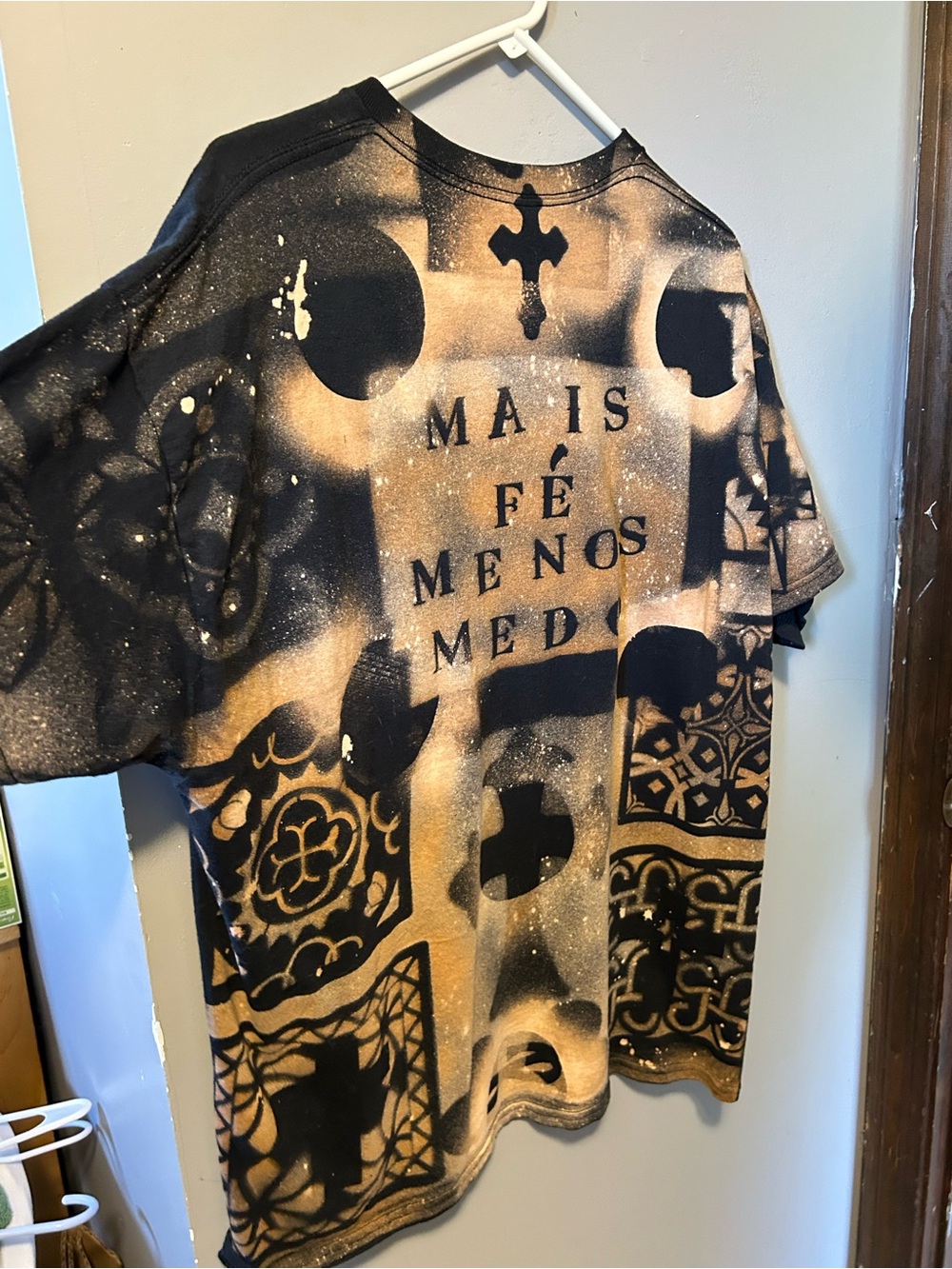 NWOT Hand Crafted Shirt More Faith, Less Fear
